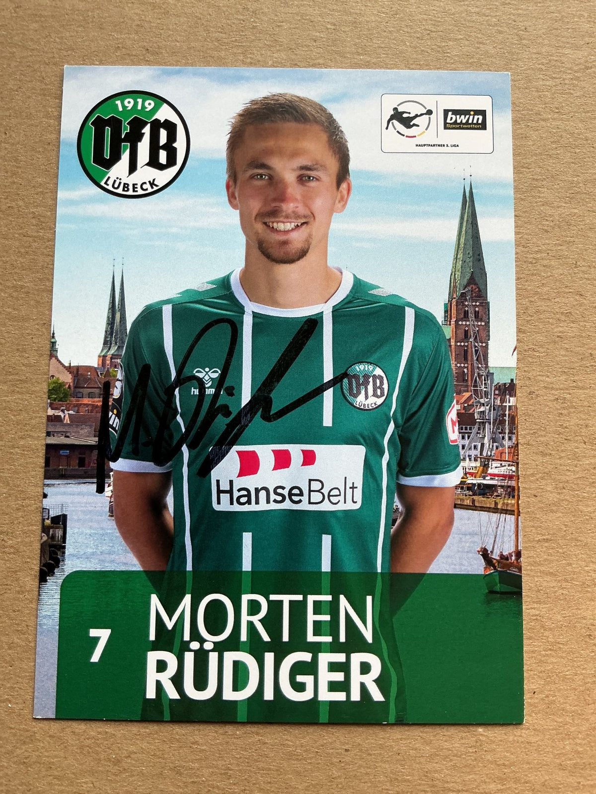 Morten Rüdiger, Germany 🇩🇪 VfB Lübeck 2020/21 hand signed - Autographs-World