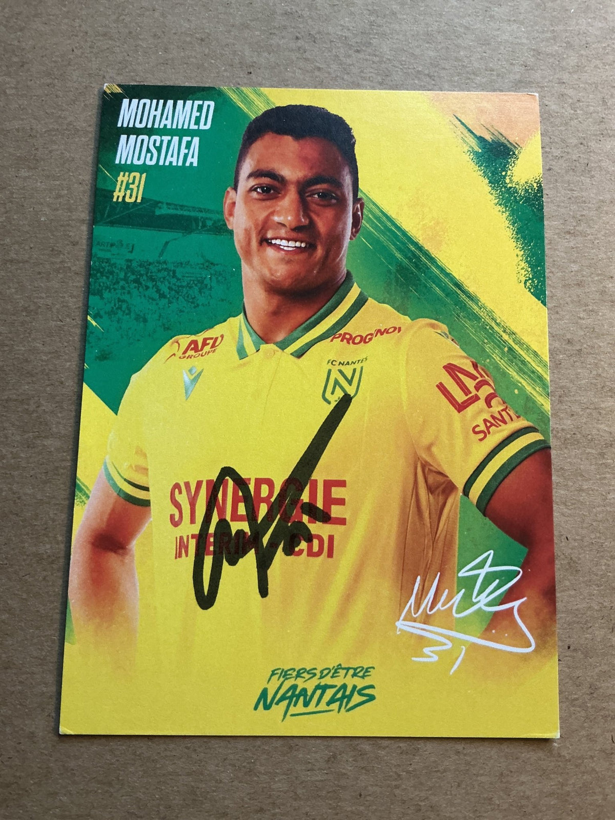Mostafa Mohamed, Egypt 🇪🇬 FC Nantes 2023/24 hand signed - Autographs-World