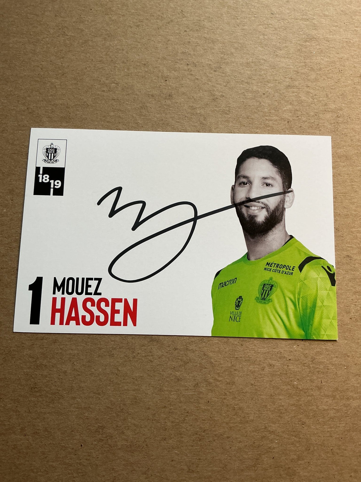 Mouez Hassen, Tunisia 🇹🇳 OGC Nice 2018/19 hand signed - Autographs-World