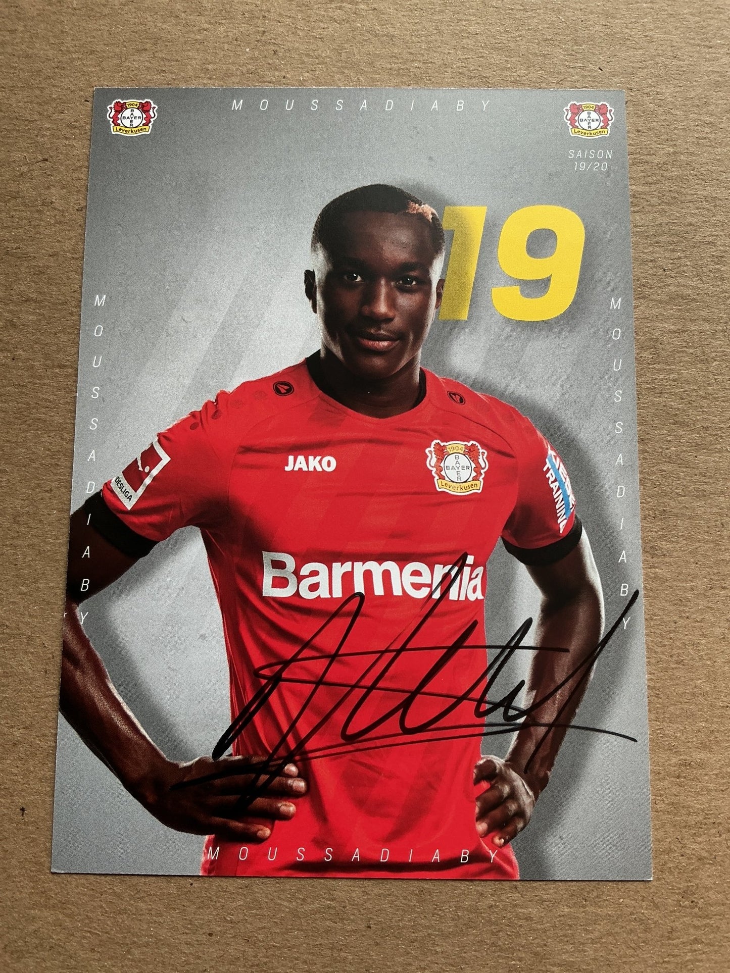 Moussa Diaby, France 🇫🇷 Bayer 04 Leverkusen 2019/20 hand signed - Autographs-World