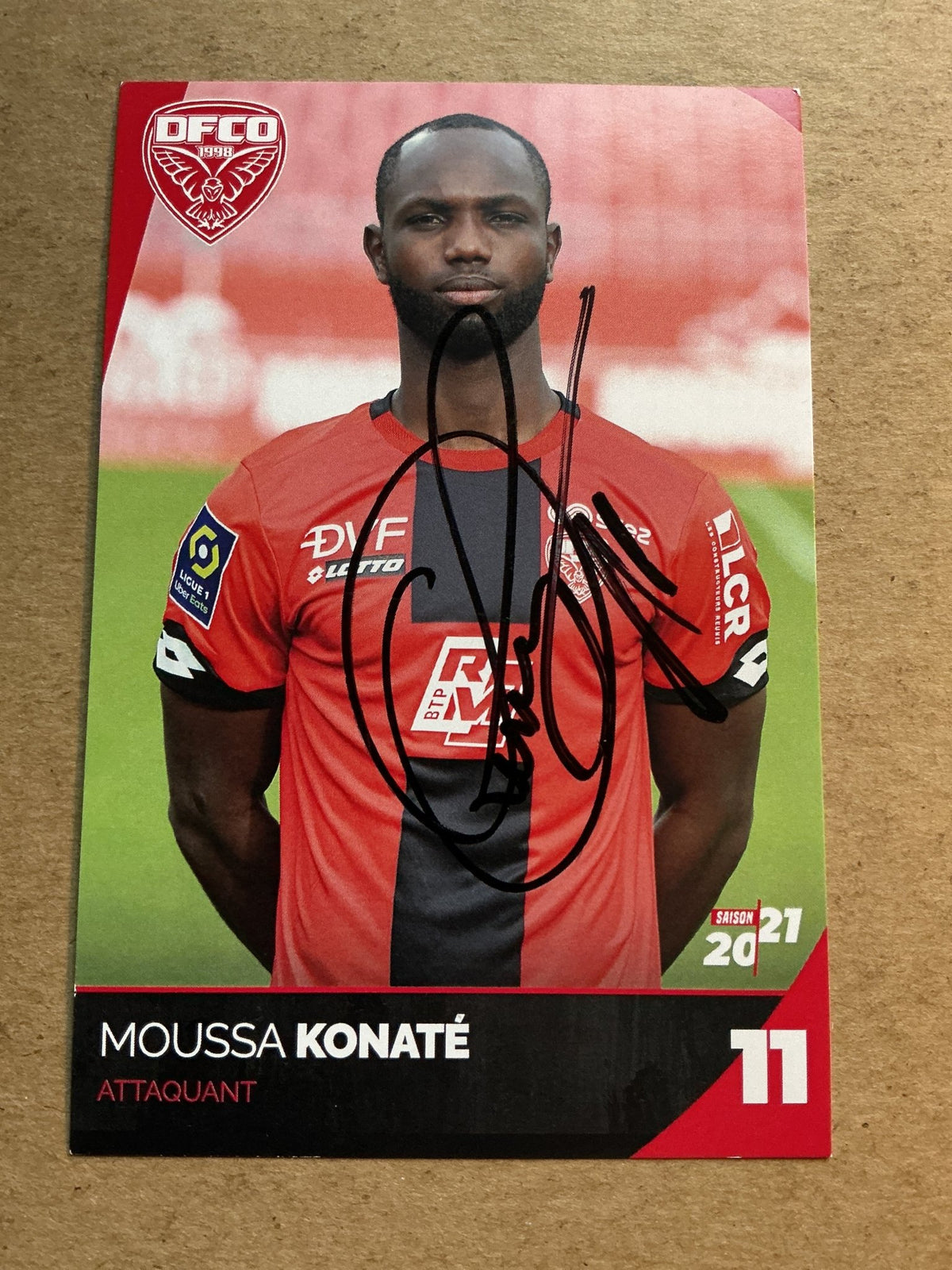 Moussa Konaté, Senegal 🇸🇳 Dijon FCO 2020/21 hand signed - Autographs-World