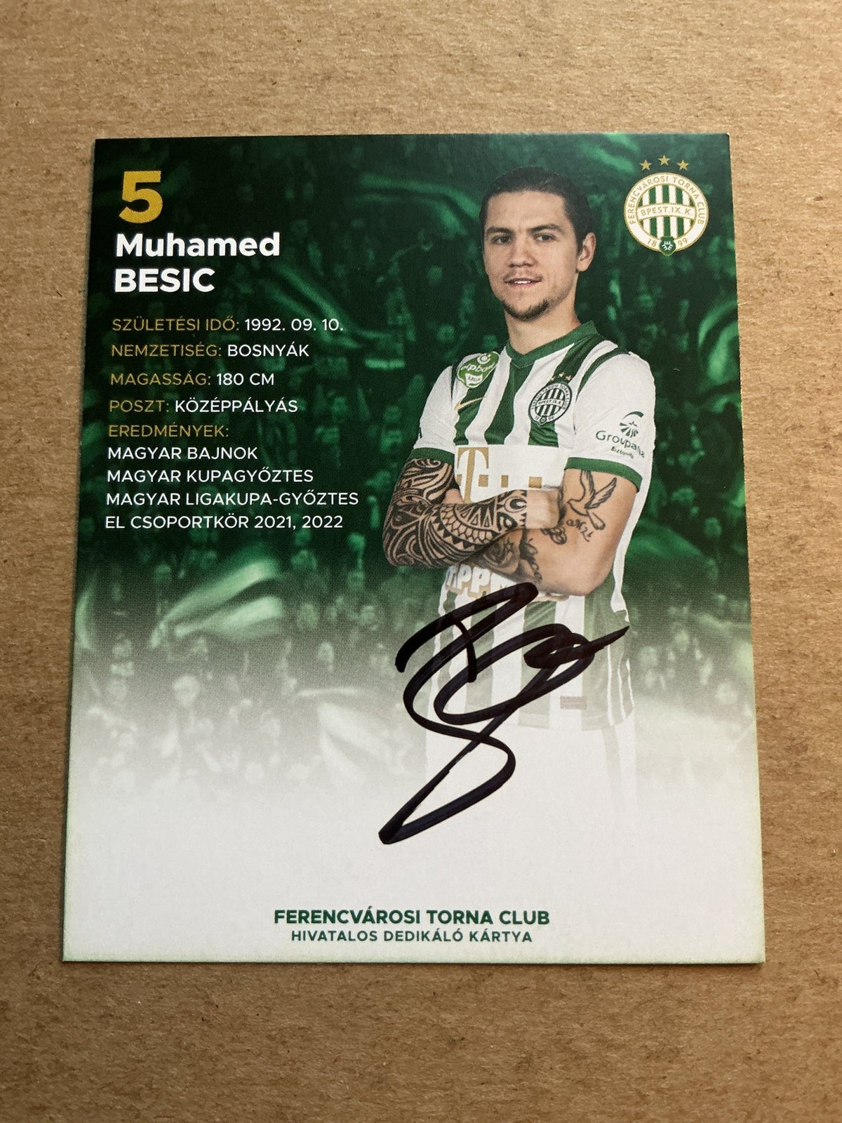 Muhamed Besic, Bosnia 🇧🇦 Ferencváros 2022/23 hand signed - Autographs-World