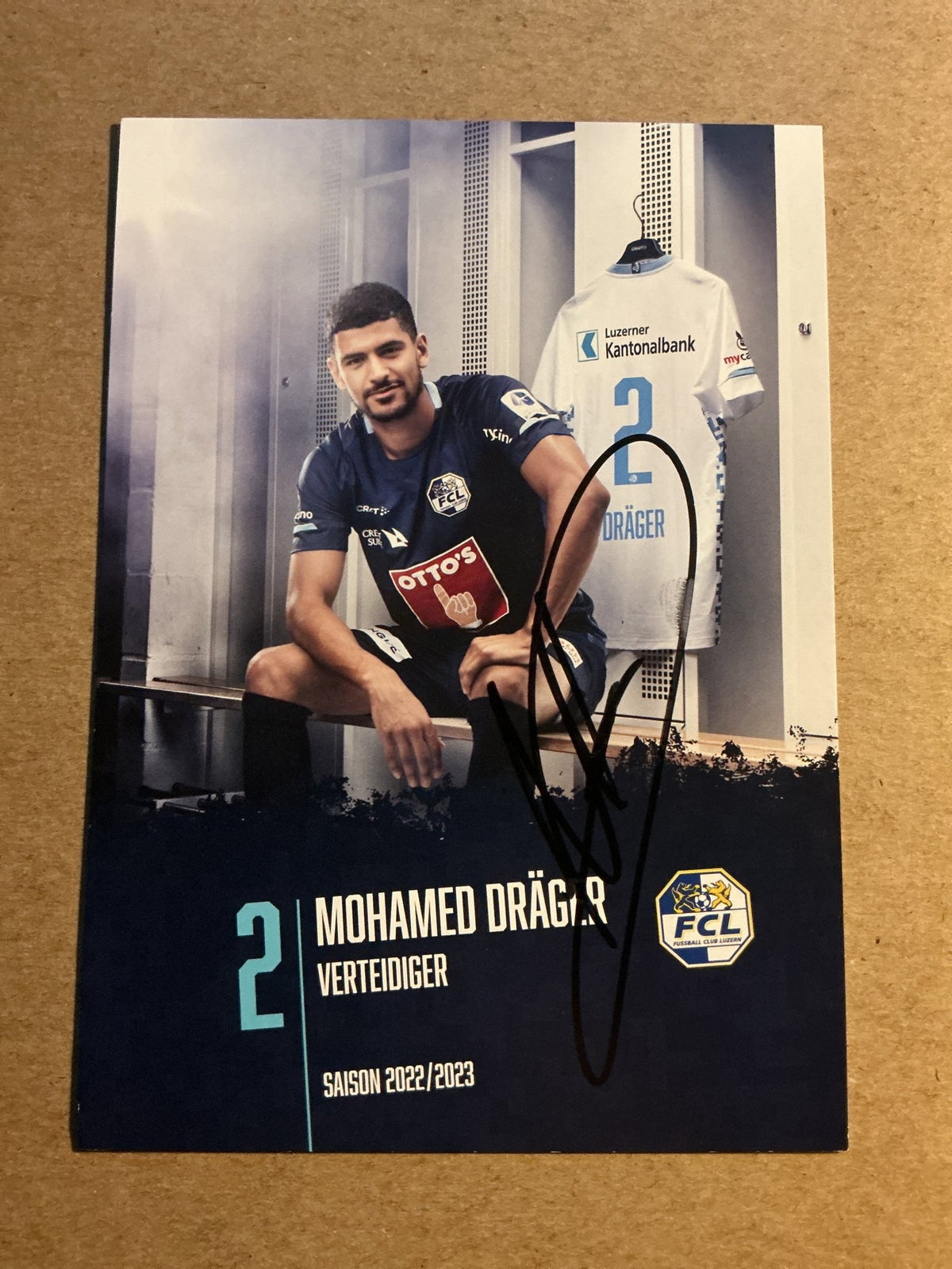 Muhamed Dräger, Tunisia 🇹🇳 FC Luzern 2022/23 hand signed - Autographs-World