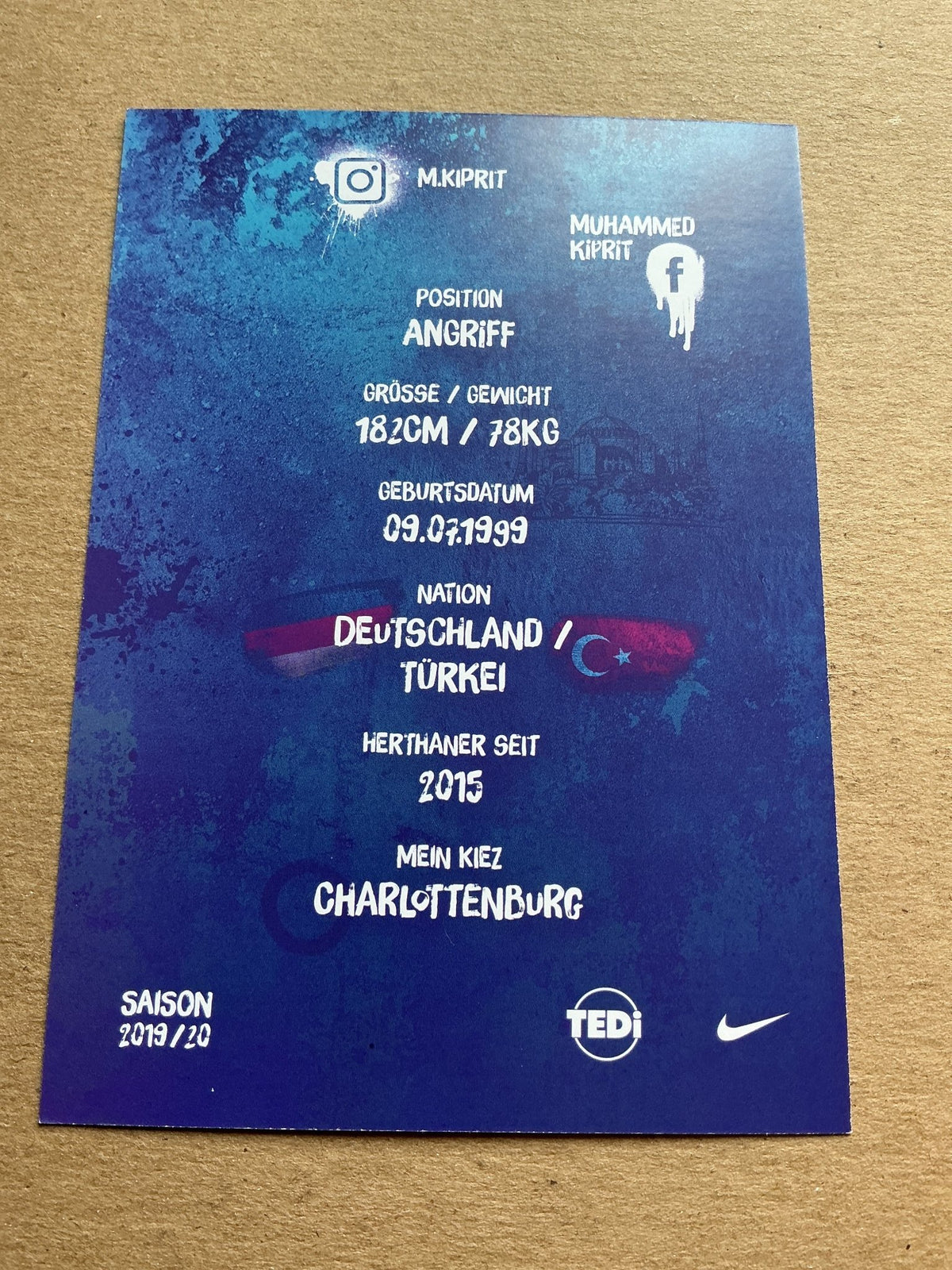 Muhammed Kiprit, Türkiye 🇹🇷 Hertha BSC Berlin 2019/20 hand signed - Autographs-World
