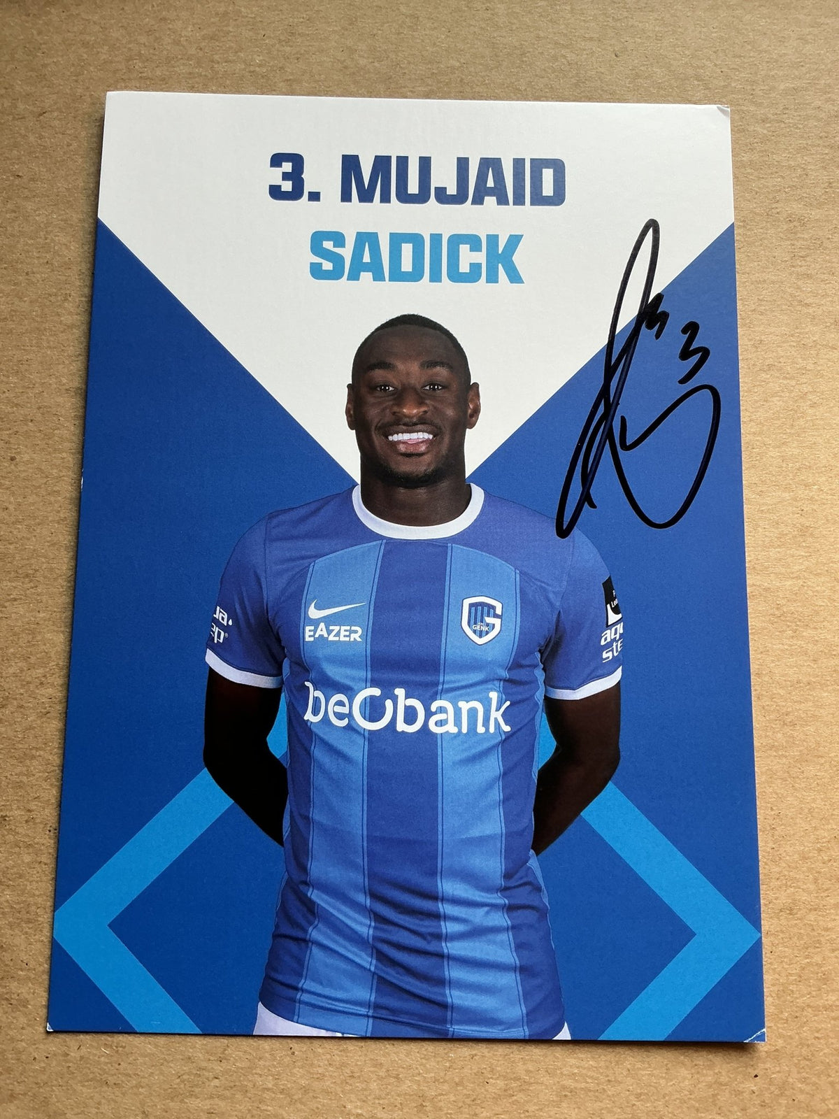 Mujaid Sadick, Spain 🇪🇸 KRC Genk 2023/24 hand signed - Autographs-World