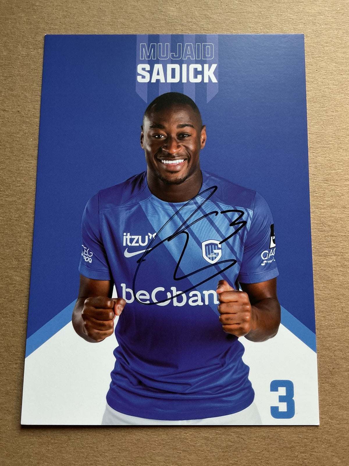 Mujaid Sadick, Spain 🇪🇸 KRC Genk 2024/25 hand signed - Autographs-World