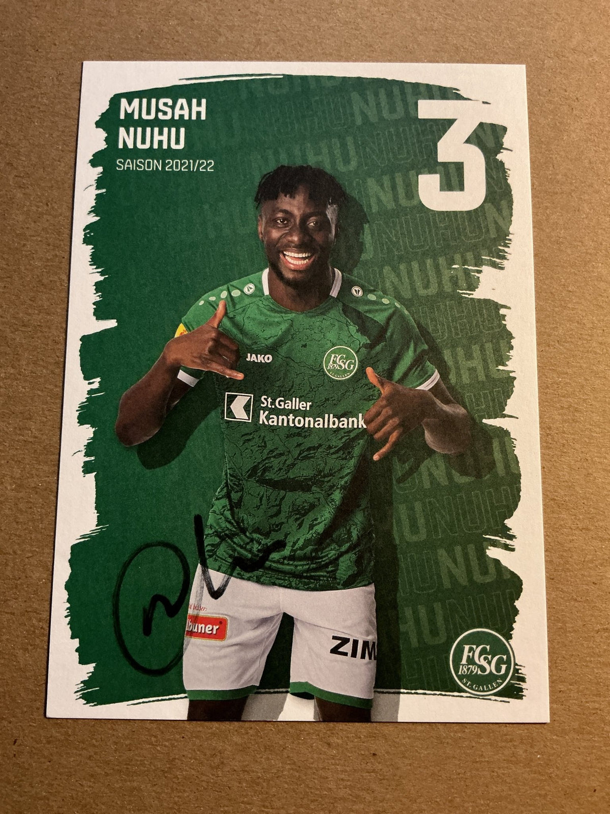 Musah Nuhu, Ghana 🇬🇭 FC St. Gallen 2021/22 hand signed - Autographs-World