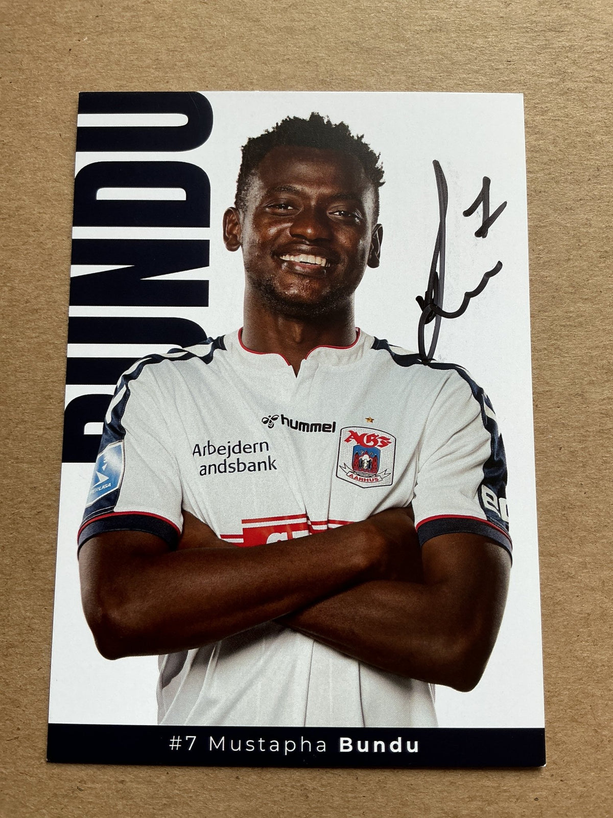 Mustapha Bundu, Sierra Leone 🇸🇱 Aarhus GF 2021/22 hand signed - Autographs-World