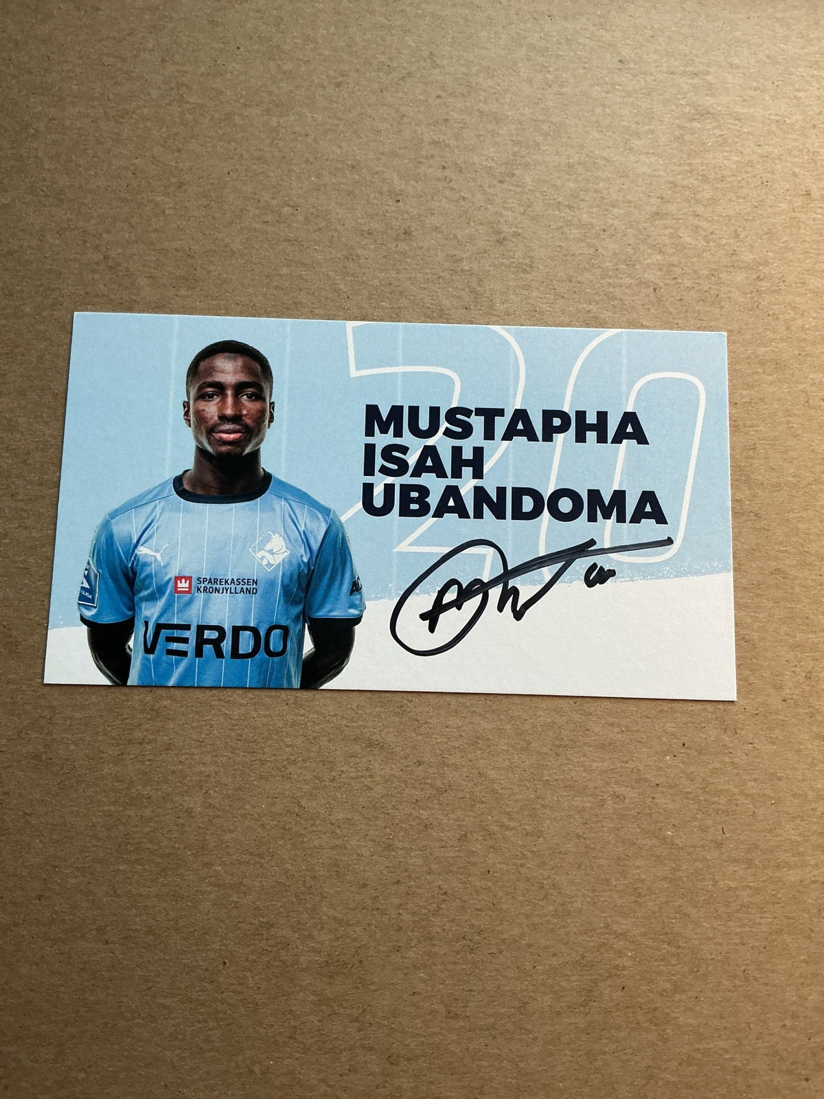 Mustapha Isah, Nigeria 🇳🇬 Randers FC 2023/24 hand signed - Autographs-World