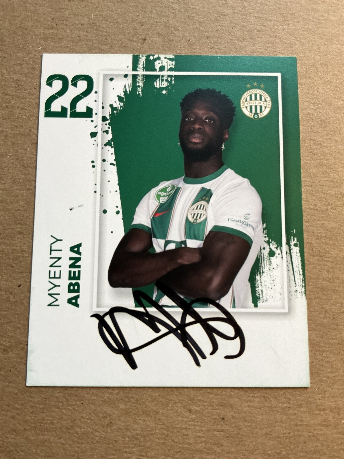 Myenty Abena, Suriname 🇸🇷 Ferencváros TC 2023/24 hand signed - Autographs-World