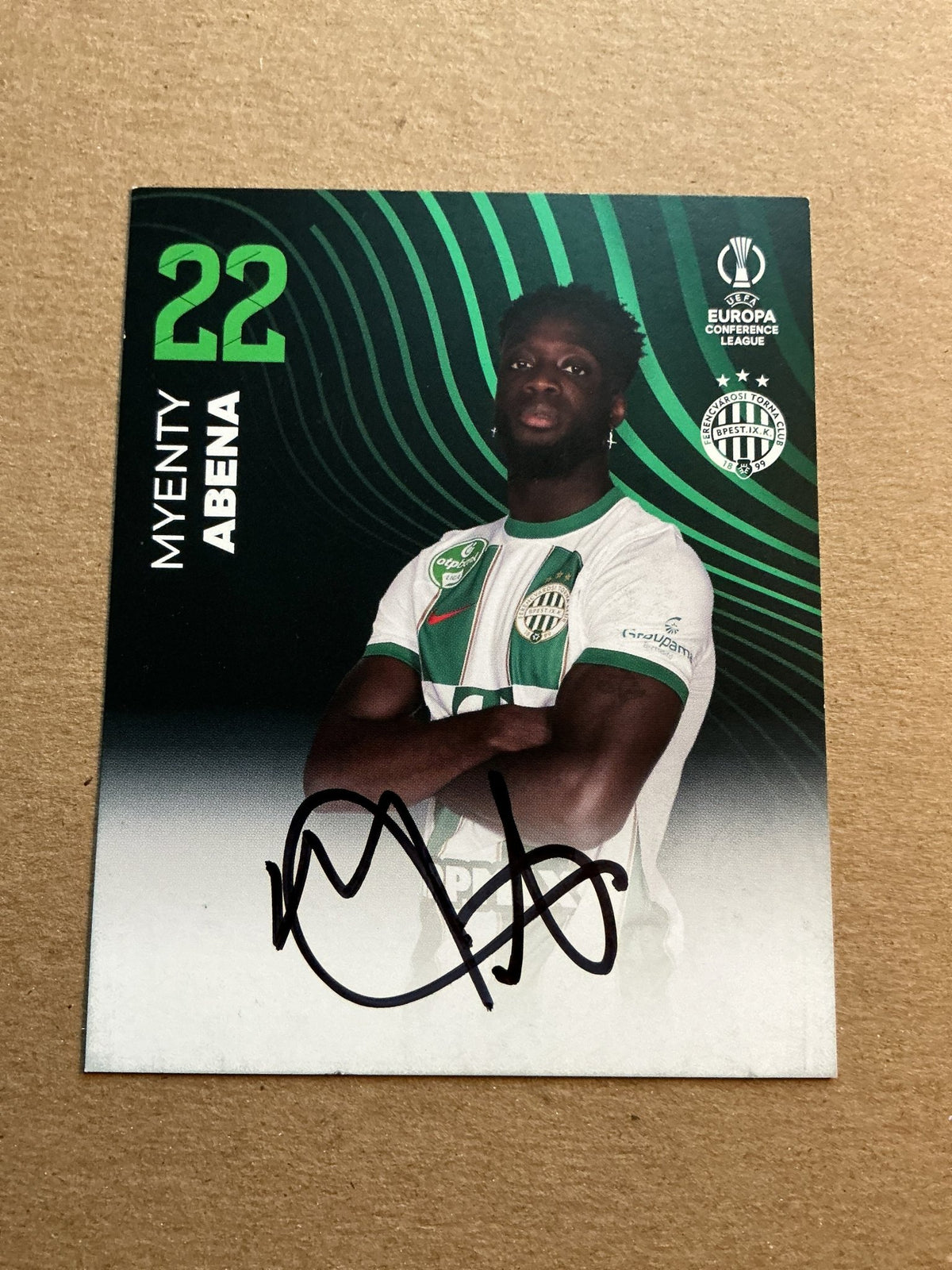 Myenty Abena, Suriname 🇸🇷 Ferencváros TC 2023/24 hand signed - Autographs-World