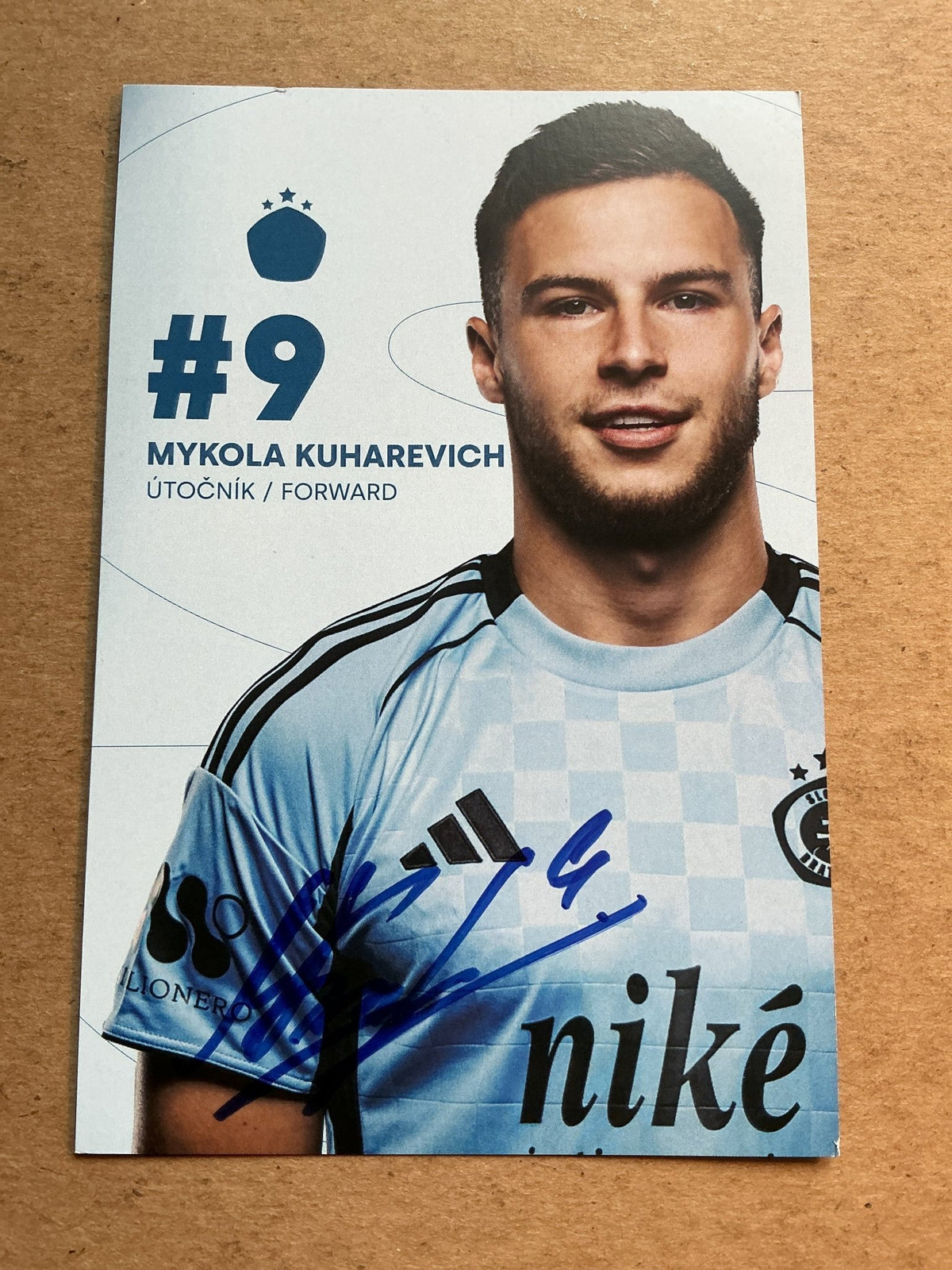 Mykola Kuharevich, Ukraine 🇺🇦 ŠK Slovan Bratislava 2025/26 hand signed - Autographs-World