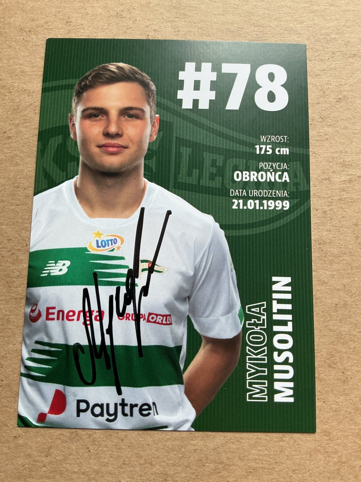 Mykoła Musolitin, Ukraine 🇺🇦 Lechia Gdansk 2020/21 hand signed - Autographs-World
