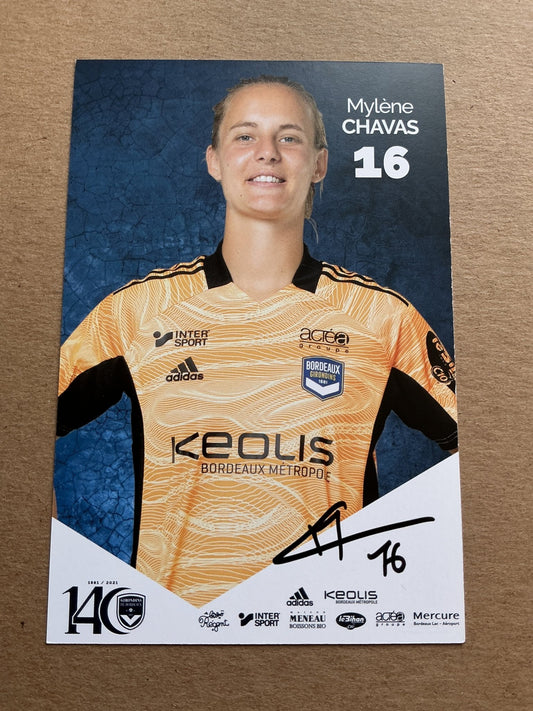 Mylène Chavas, France 🇫🇷 Girondins Bordeaux 2021/22 hand signed - Autographs-World