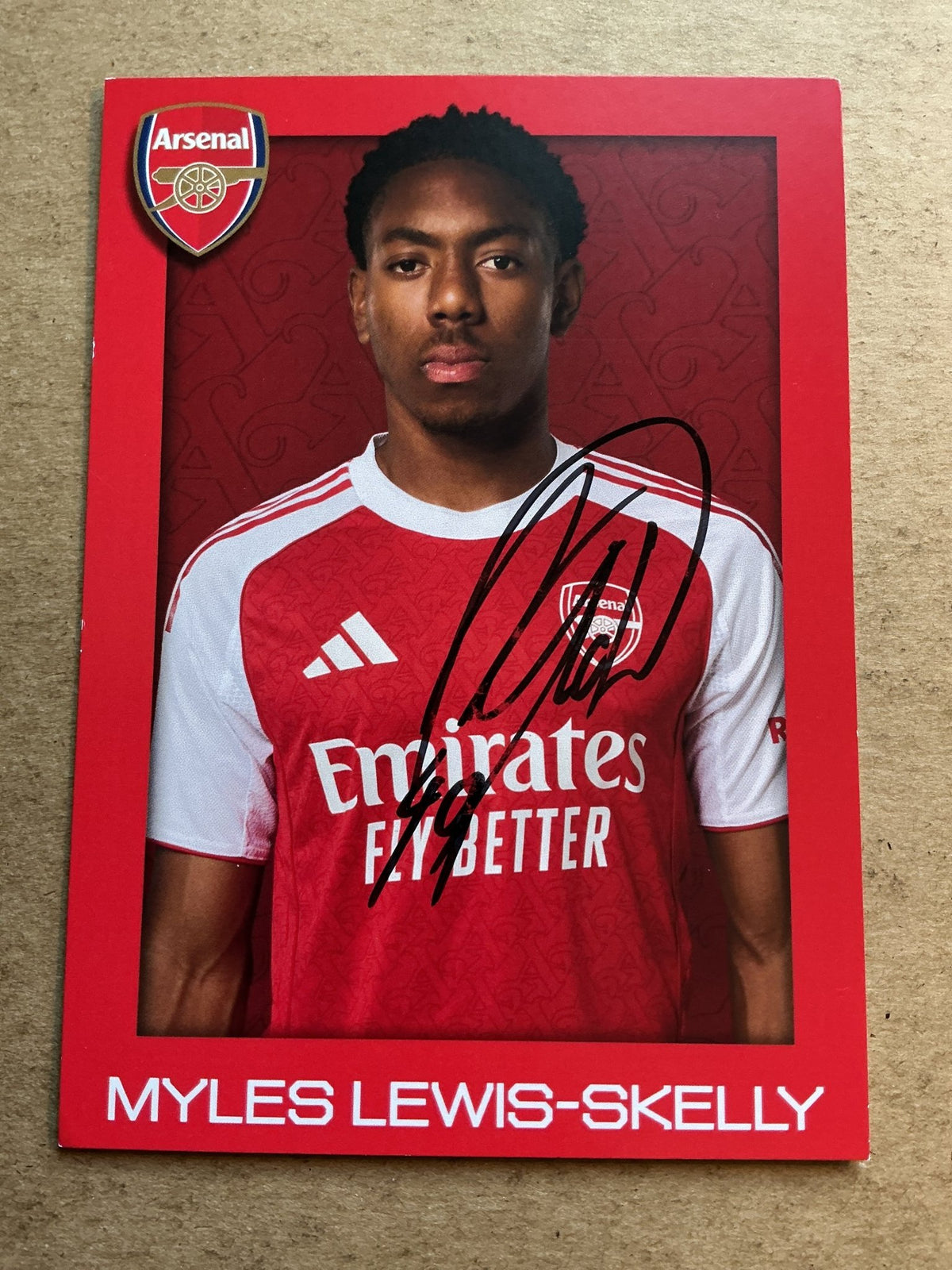 Myles Lewis-Skelly, England 🏴󠁧󠁢󠁥󠁮󠁧󠁿 Arsenal FC 2025/26 hand signed - Autographs-World