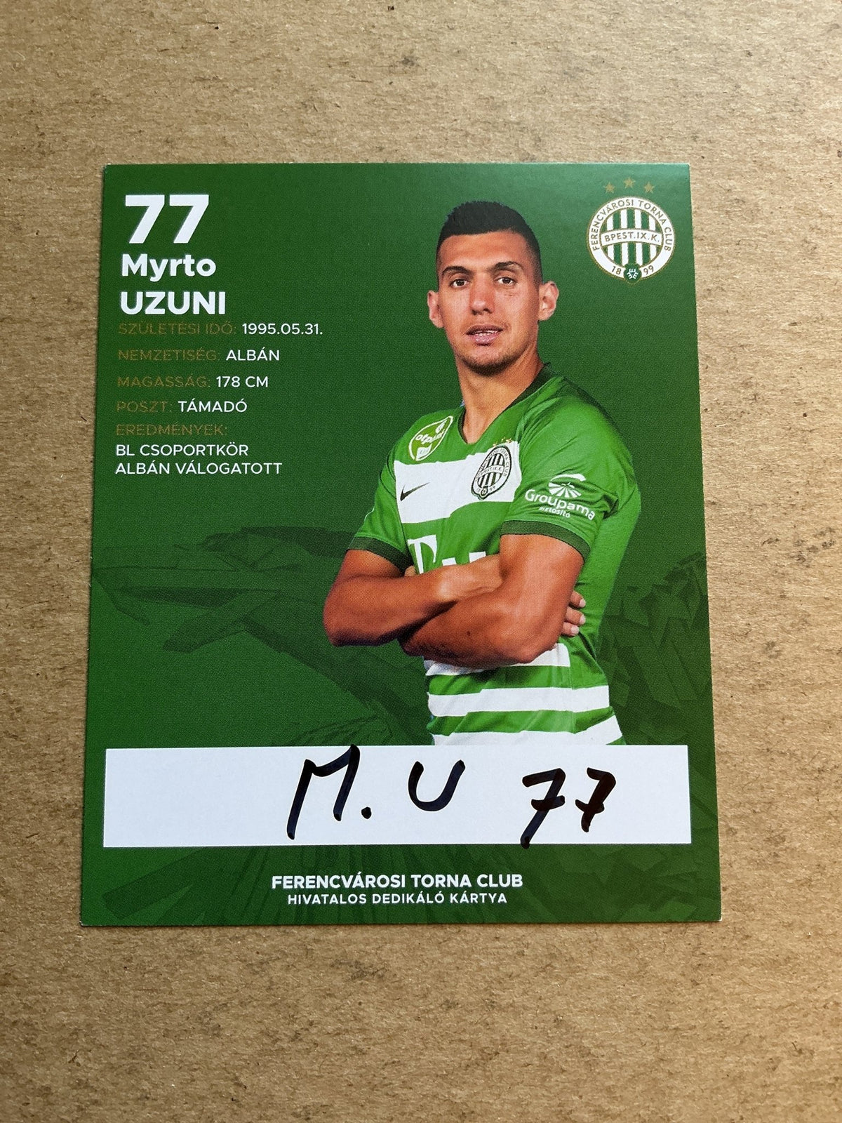 Myrto Uzuni, Albania 🇦🇱 Ferencváros 2020/21 hand signed - Autographs-World