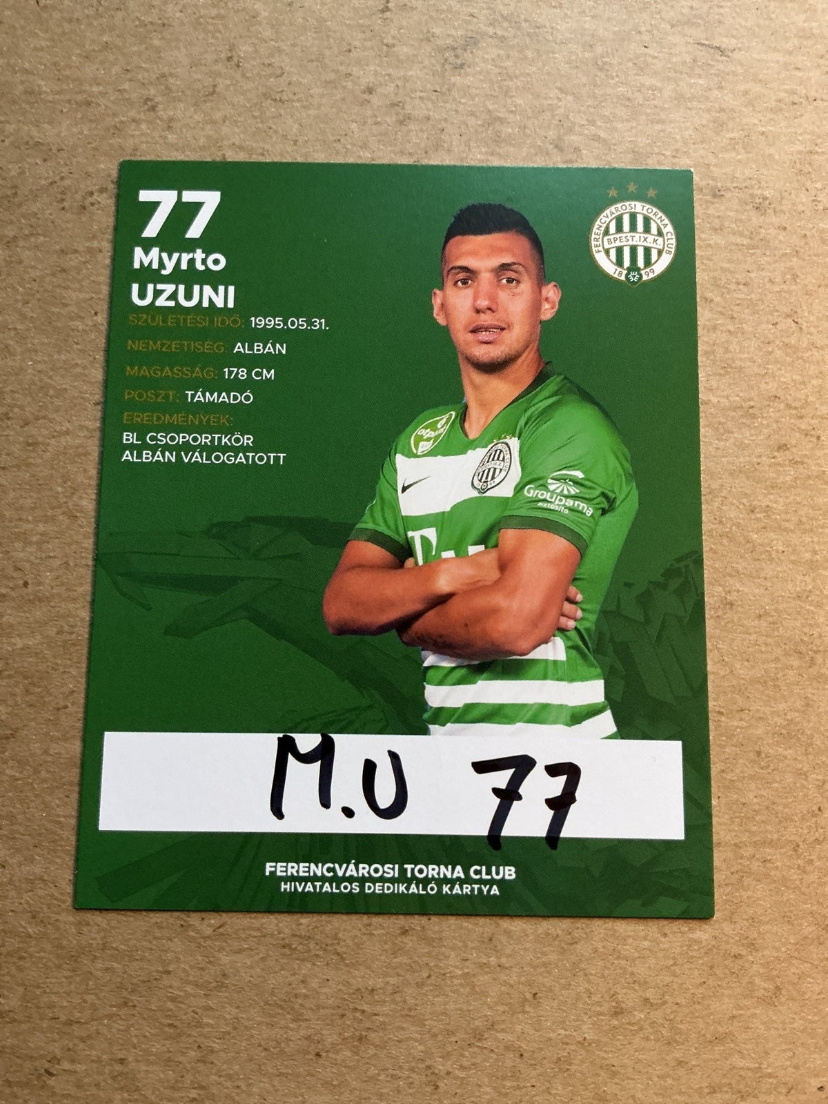 Myrto Uzuni, Albania 🇦🇱 Ferencvaros TC 2021/22 hand signed - Autographs-World