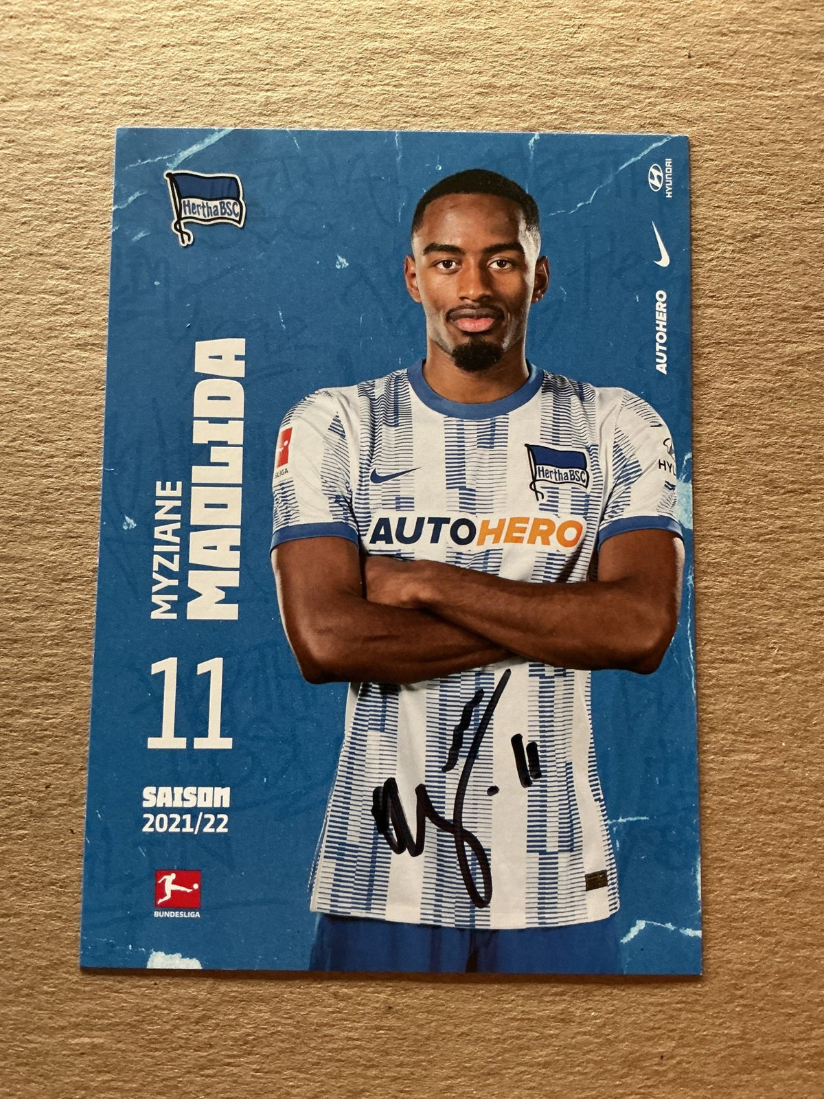 Myziane Maolida, France 🇫🇷 Hertha BSC Berlin 2021/22 hand signed - Autographs-World