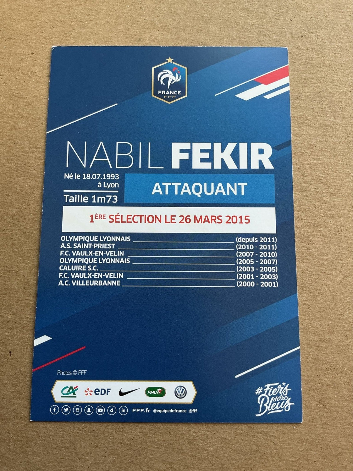 Nabil Fekir, France 🇫🇷 FIFA World Cup 2018 hand signed - Autographs-World