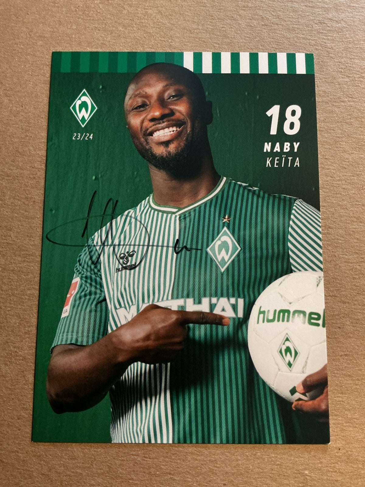 Naby Keita, Guinea 🇬🇳 SV Werder Bremen 2023/24 hand signed - Autographs-World