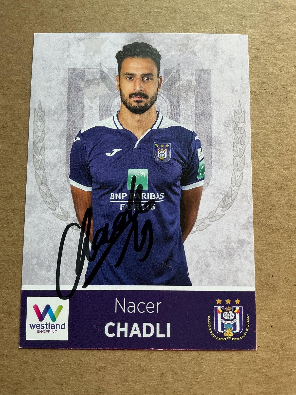 Nacer Chadli, Belgium 🇧🇪 RSC Anderlecht 2019/20 hand signed - Autographs-World