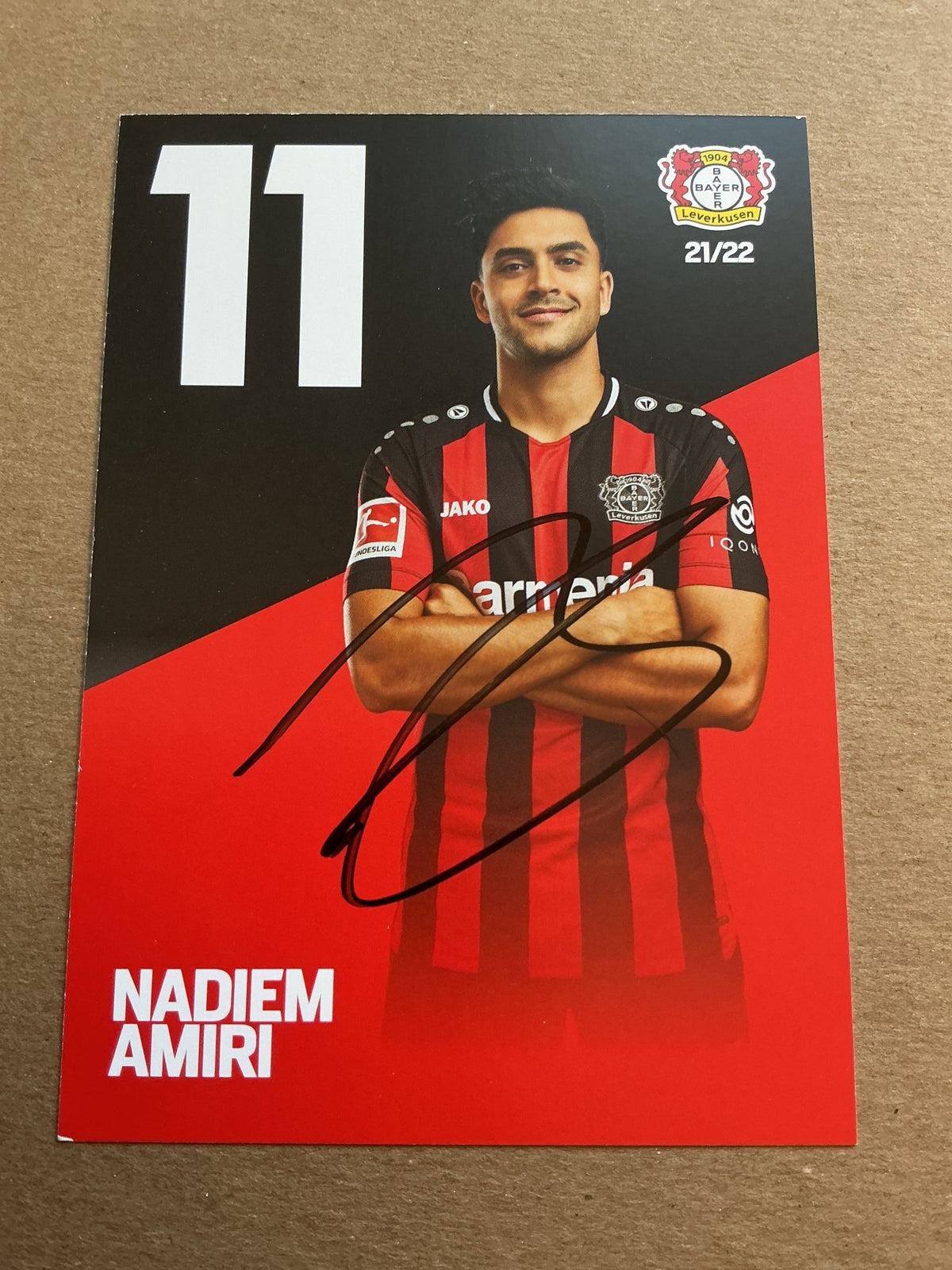 Nadiem Amiri, Germany 🇩🇪 Bayer 04 Leverkusen 2021/22 hand signed - Autographs-World