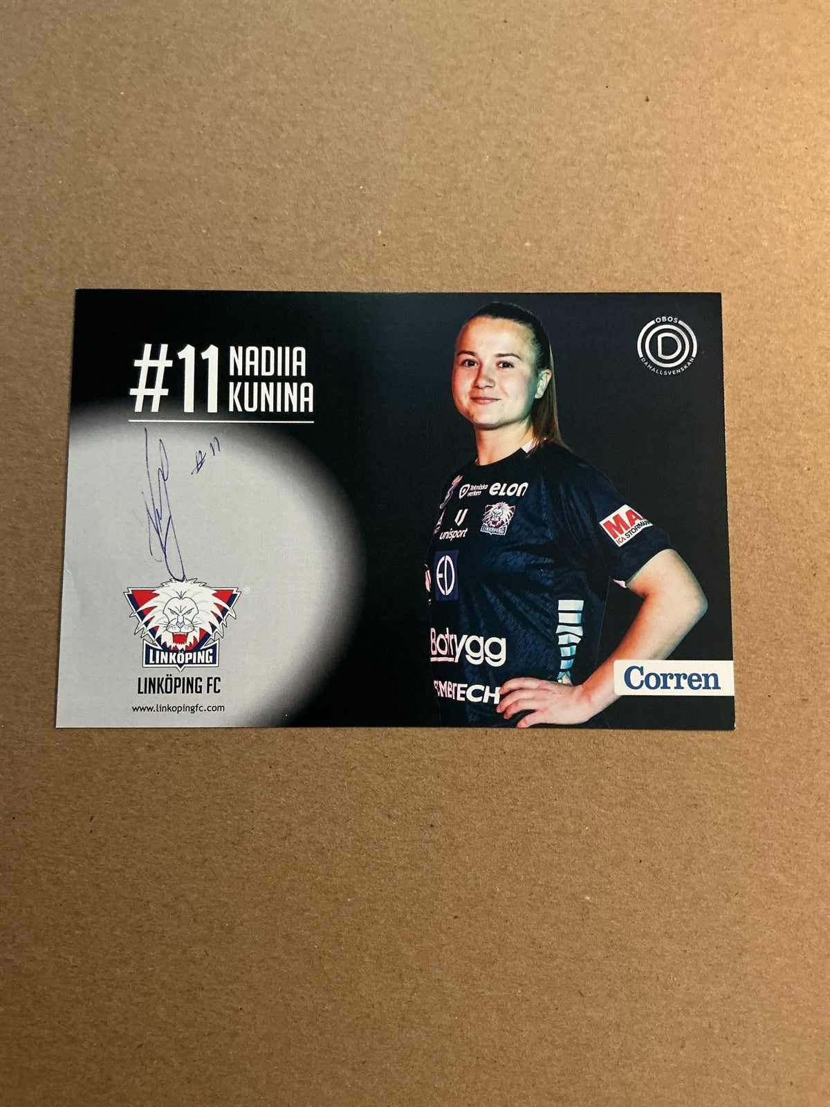 Nadiia Kunina, Ukraine 🇺🇦 Linköping FC 2021/22 hand signed - Autographs-World