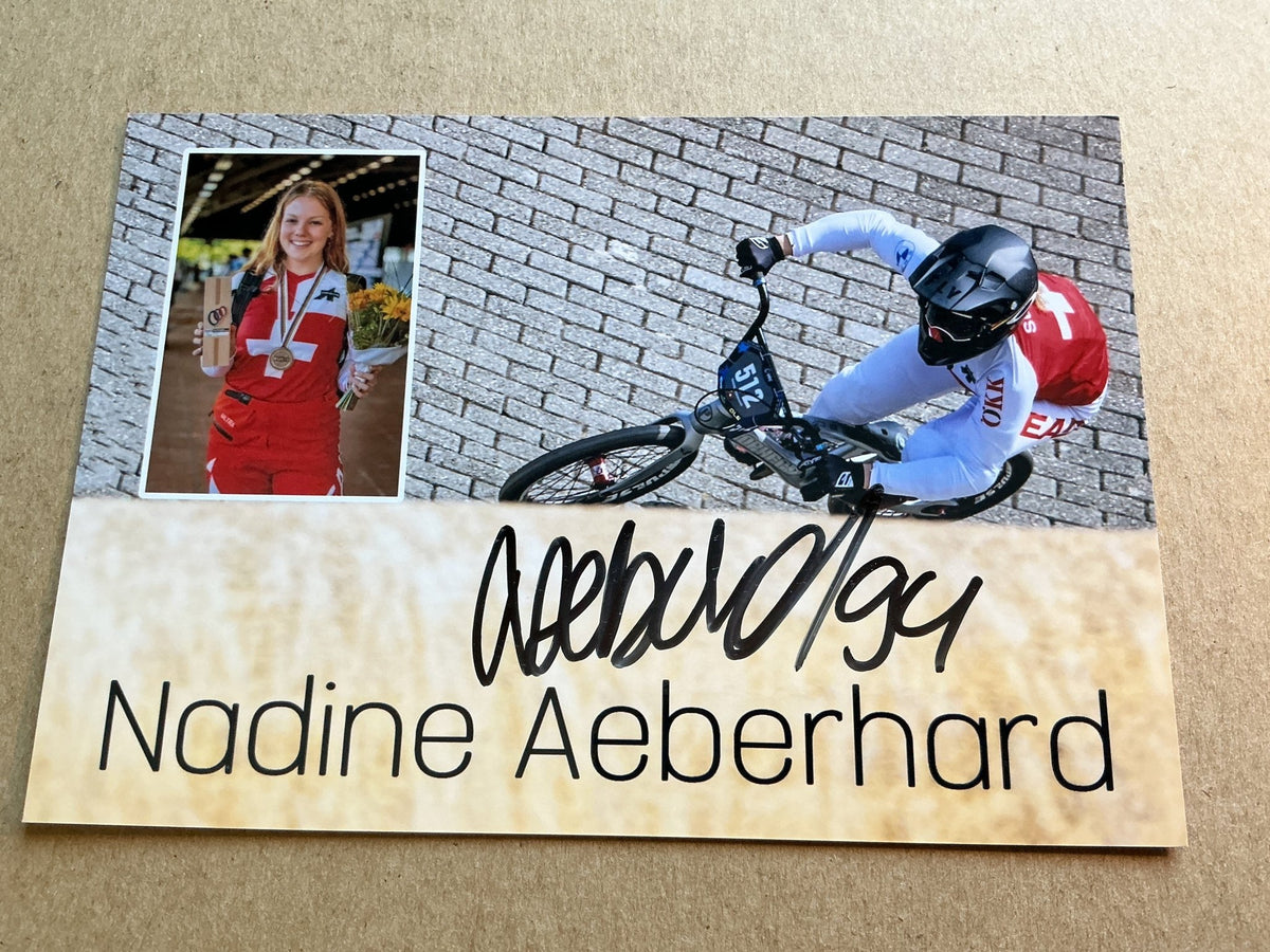 Nadine Aeberhard, Switzerland 🇨🇭 Cycling Summer Olympics 2024 hand signed - Autographs-World