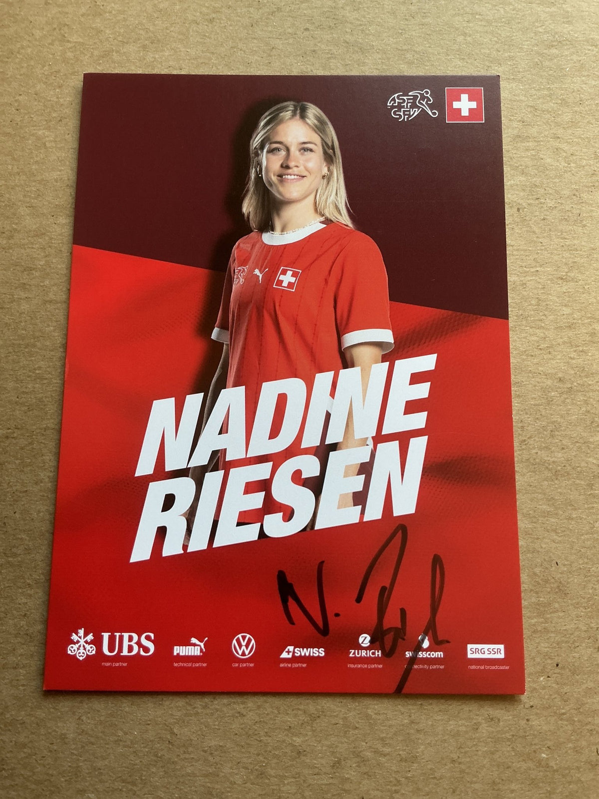 Nadine Riesen, Switzerland 🇨🇭 UEFA Euro Cup 2025 hand signed - Autographs-World