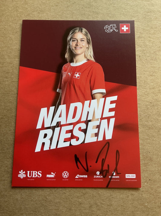 Nadine Riesen, Switzerland 🇨🇭 UEFA Euro Cup 2025 hand signed - Autographs-World