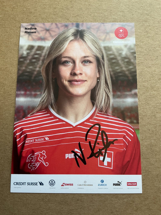 Nadine Riesen, Switzerland 🇨🇭 Women’s World Cup 2023 hand signed - Autographs-World