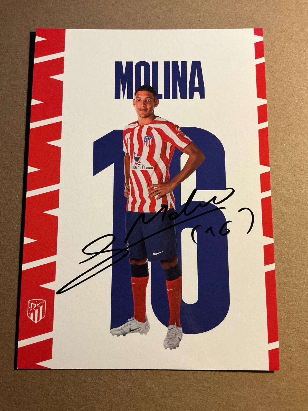 Nahuel Molina, Argentina 🇦🇷 Atletico Madrid 2022/23 hand signed - Autographs-World