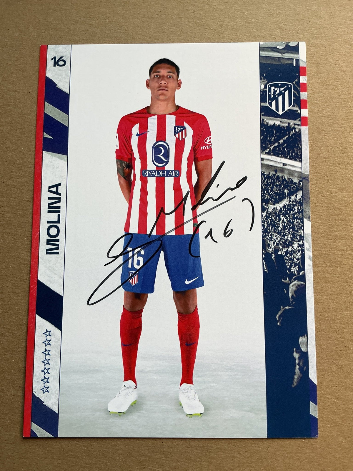 Nahuel Molina, Argentina 🇦🇷 Atletico Madrid 2023/24 hand signed - Autographs-World