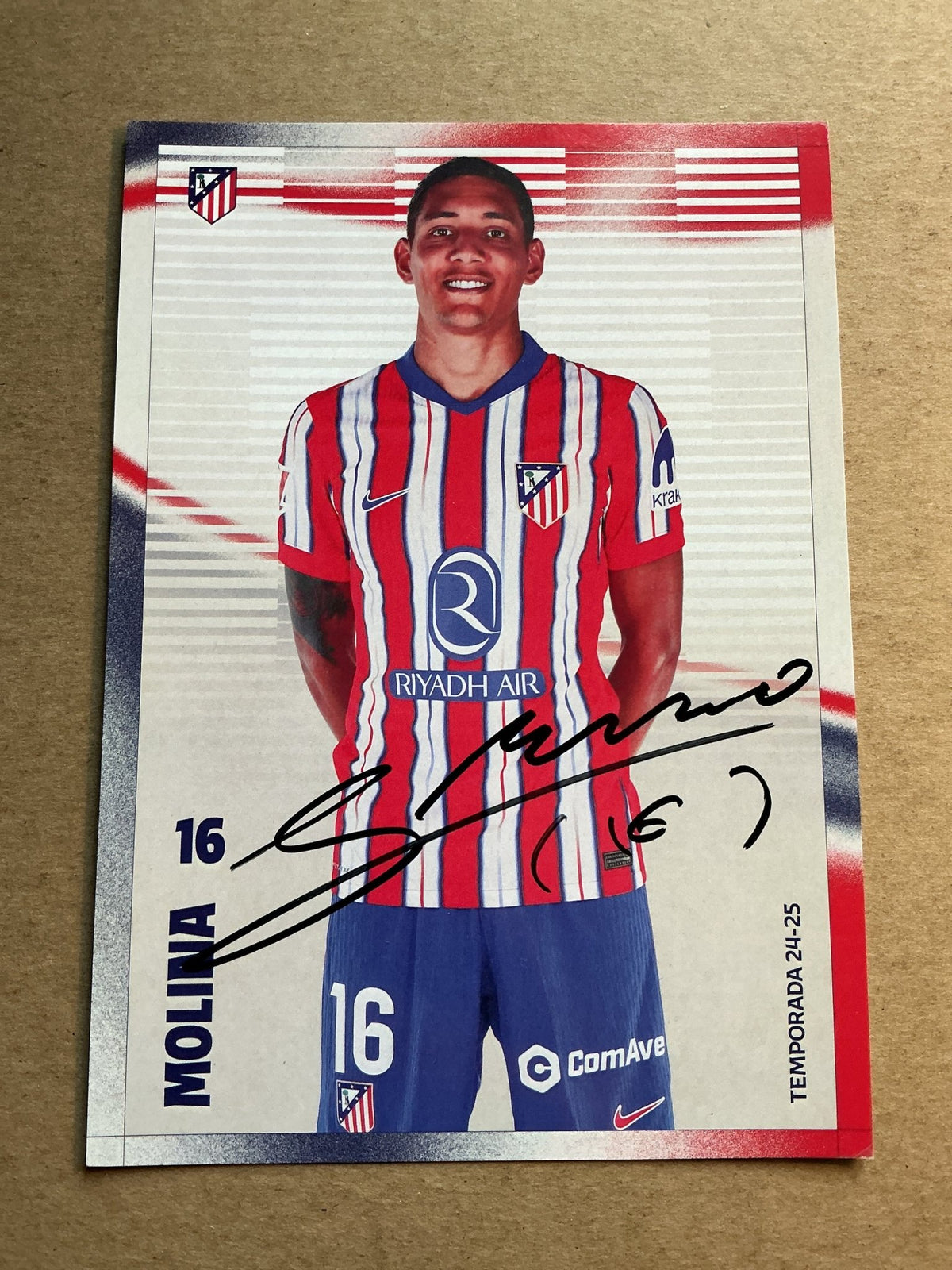 Nahuel Molina, Argentina 🇦🇷 Atletico Madrid 2024/25 hand signed - Autographs-World