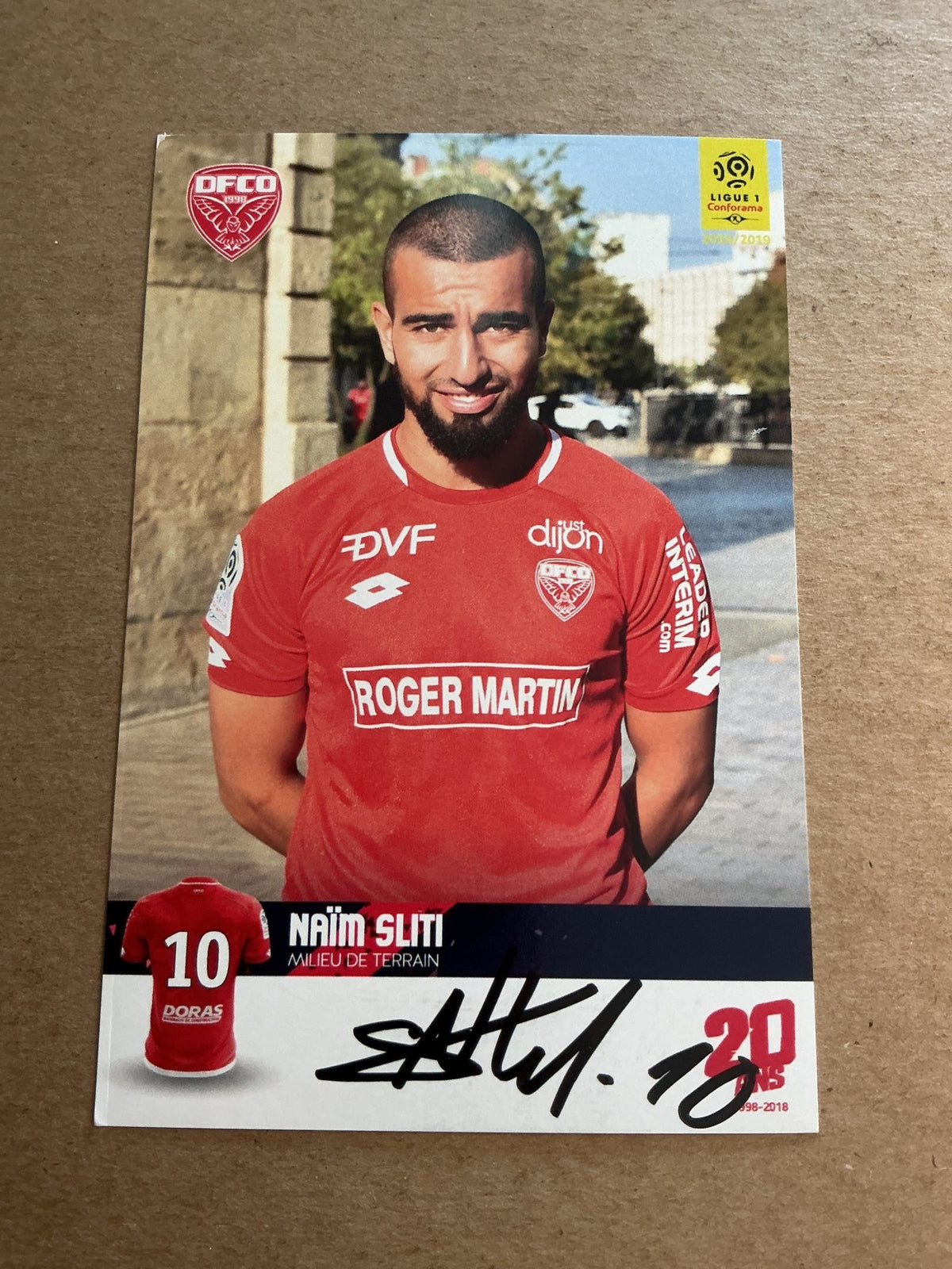 Naim Sliti, Tunisia 🇹🇳 Dijon FCO 2018/19 hand signed - Autographs-World