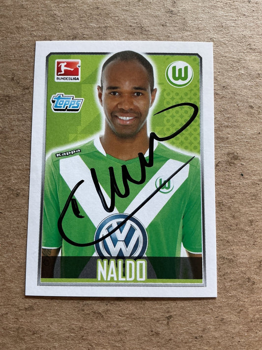 Naldo, Brazil 🇧🇷 VfL Wolfsburg 2014/15 Topps hand signed - Autographs-World