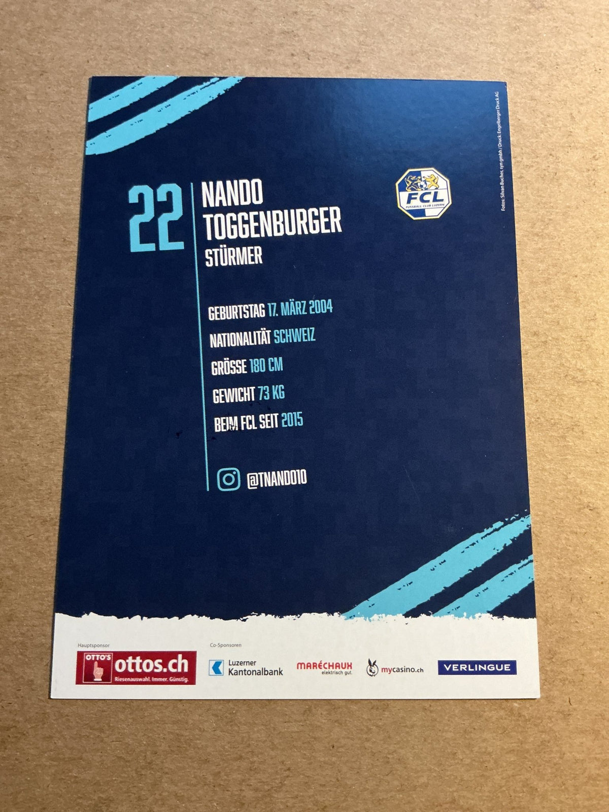 Nando Toggenburger, Switzerland 🇨🇭 FC Luzern 2022/23 hand signed - Autographs-World