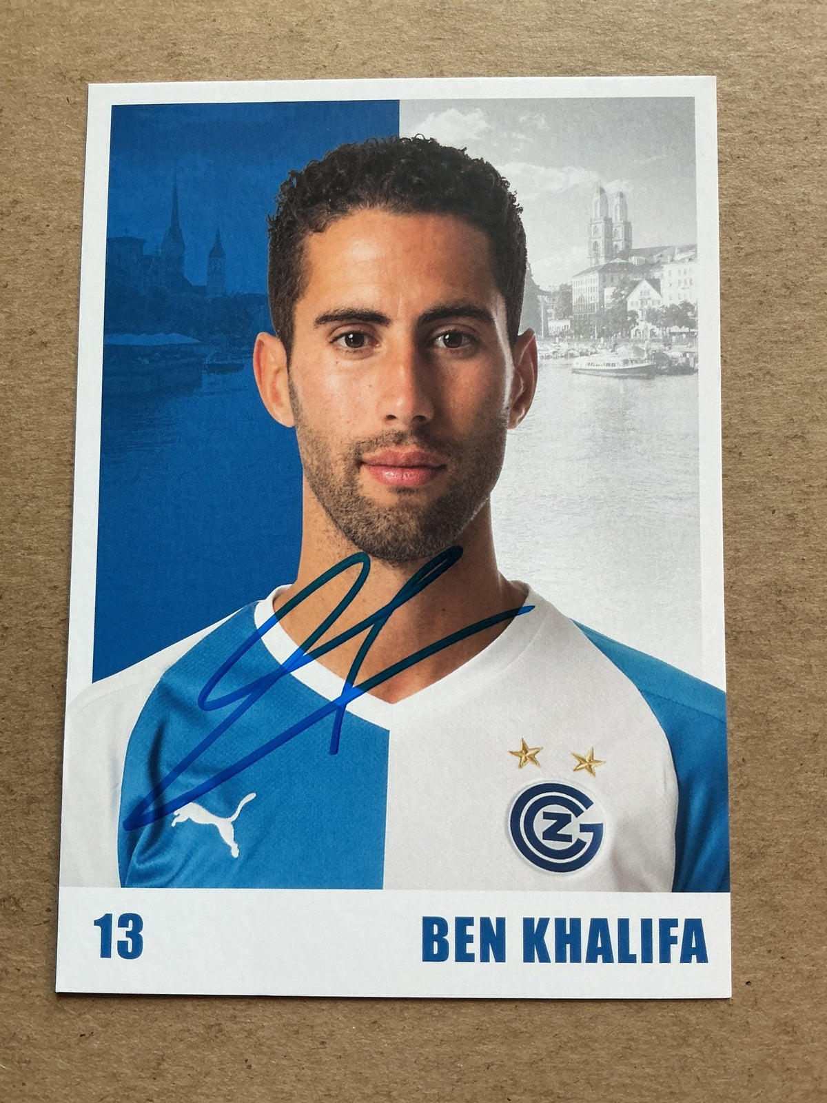 Nassim Ben Khalifa, Tunisia 🇹🇳 Grasshopper Zürich 2019/20 hand signed - Autographs-World