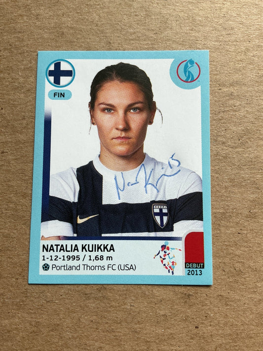 Natalia Kuikka, Finland 🇫🇮 UEFA Women’s Euro Cup 2022 Panini hand signed - Autographs-World