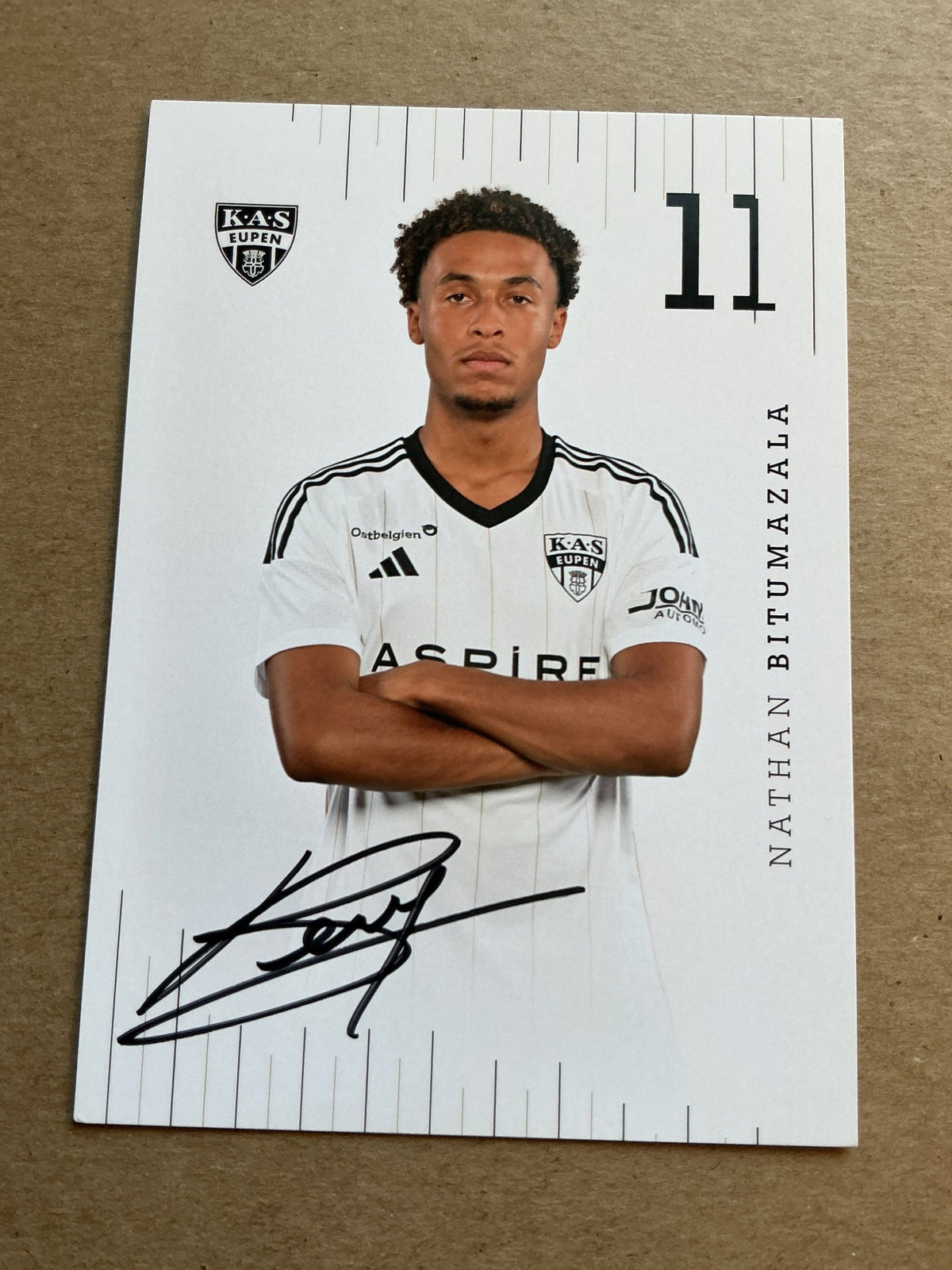 Nathan Bitumazala, France 🇫🇷 KAS Eupen 2023/24 hand signed - Autographs-World