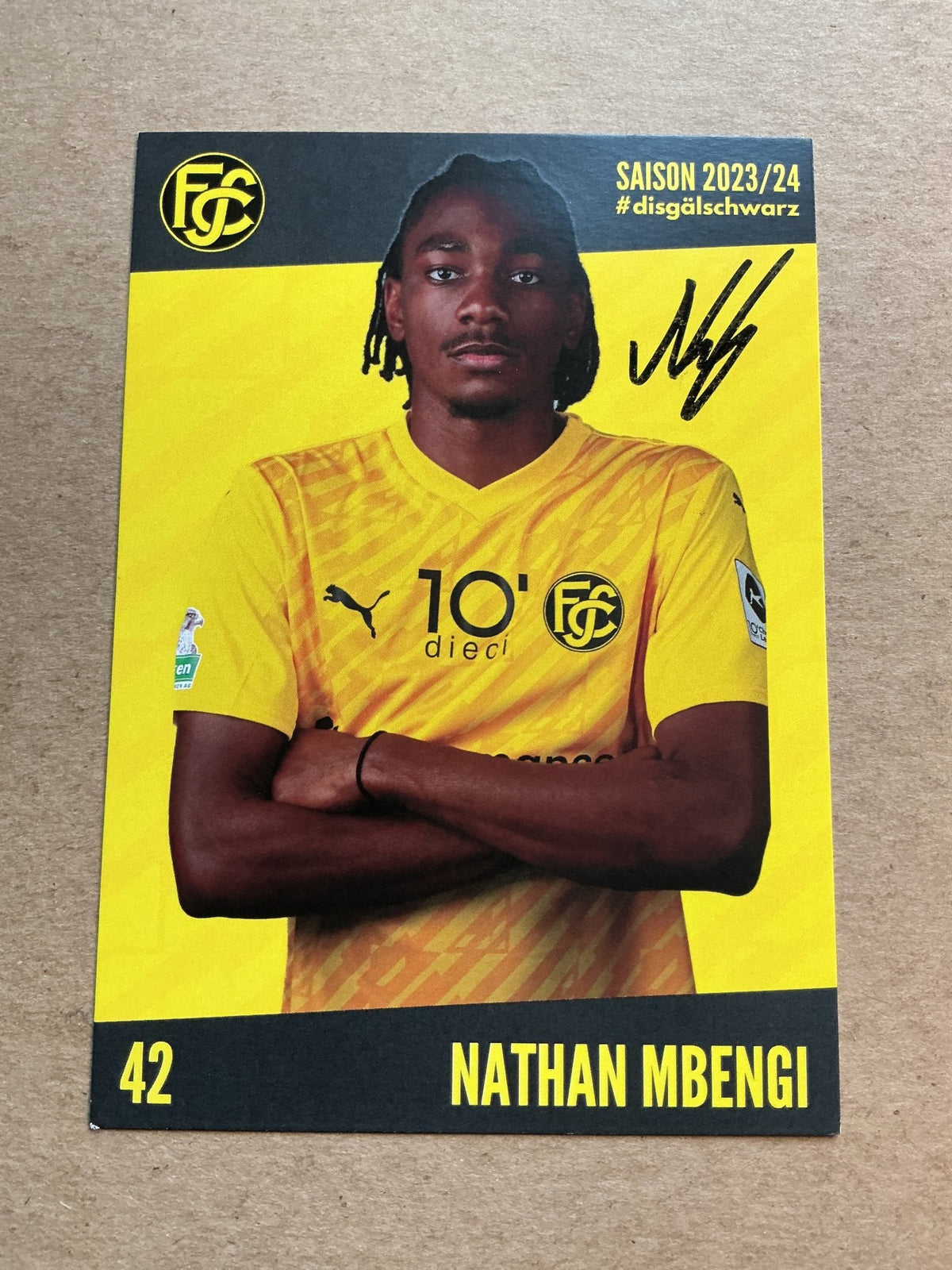 Nathan Mbengi, Switzerland 🇨🇭 FC Schaffhausen 2023/24 hand signed - Autographs-World