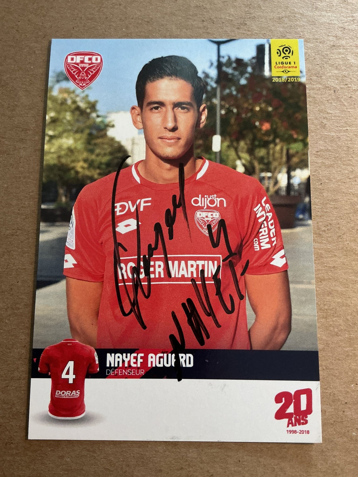 Nayef Aguerd, Morocco 🇲🇦 Dijon FCO 2018/19 hand signed - Autographs-World