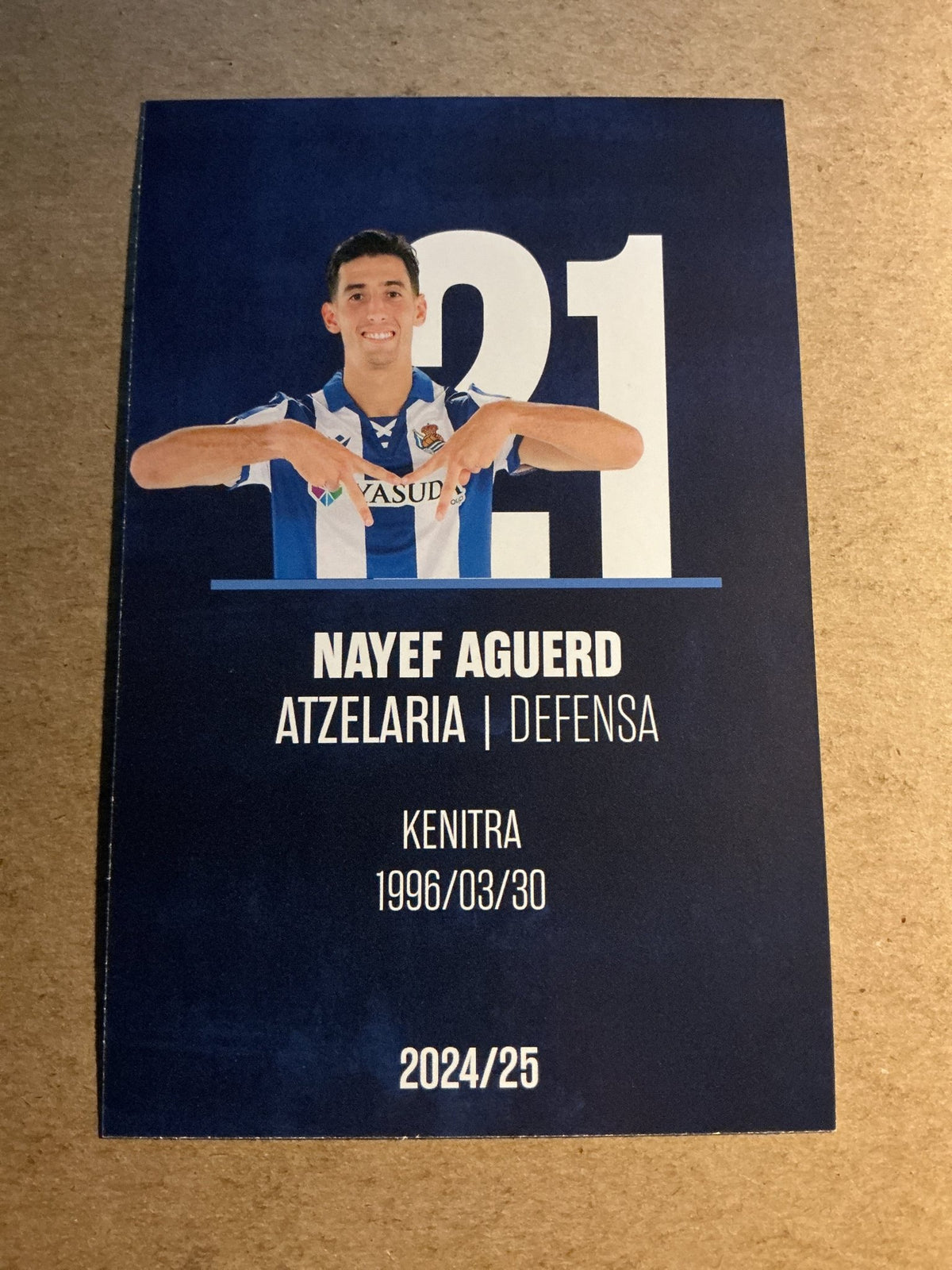 Nayef Aguerd, Morocco 🇲🇦 Real Sociedad 2024/25 hand signed - Autographs-World
