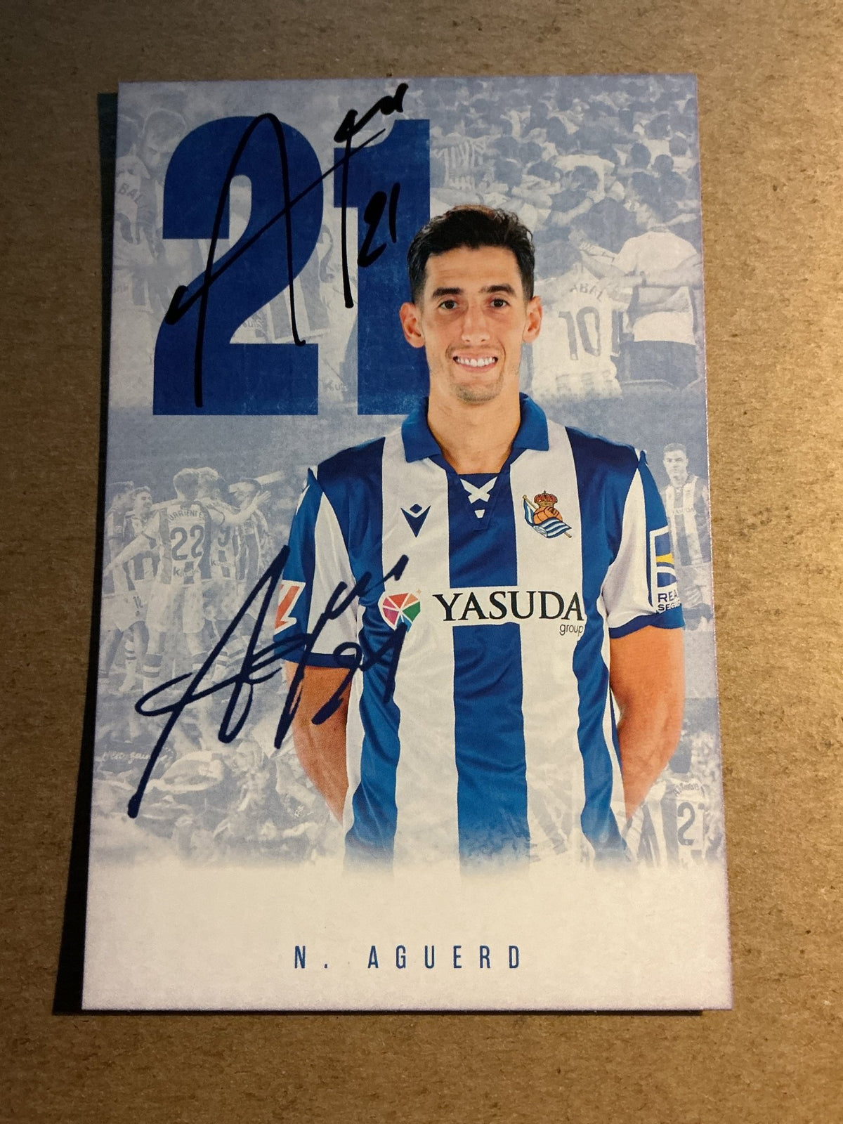 Nayef Aguerd, Morocco 🇲🇦 Real Sociedad 2024/25 hand signed - Autographs-World