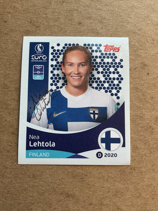 Nea Lehtola, Finland 🇫🇮 UEFA Women’s Euro Cup 2025 Topps hand signed - Autographs-World