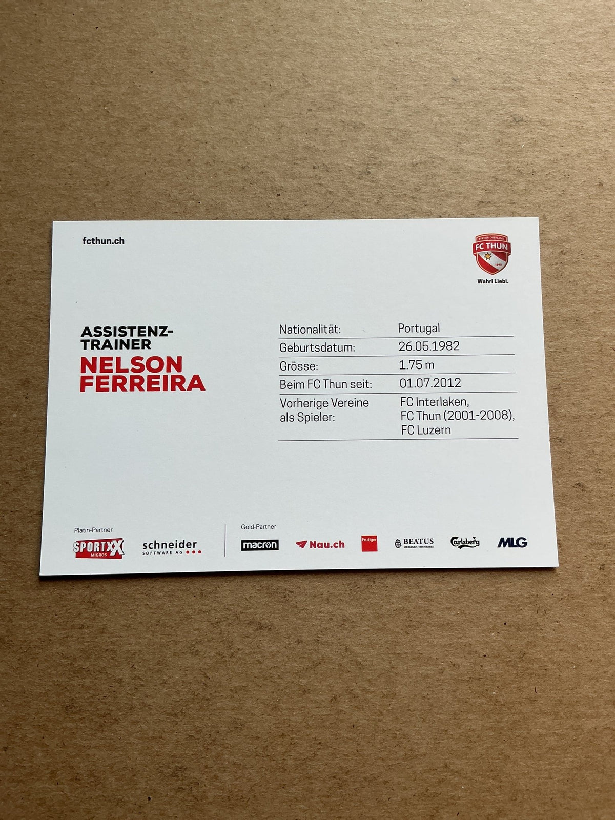 Nelson Ferreira, Portugal 🇵🇹 FC Thun 2020/21 hand signed - Autographs-World