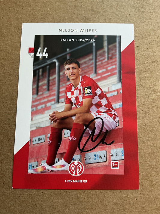 Nelson Weiper, Germany 🇩🇪 FSV Mainz 05 2023/24 hand signed - Autographs-World