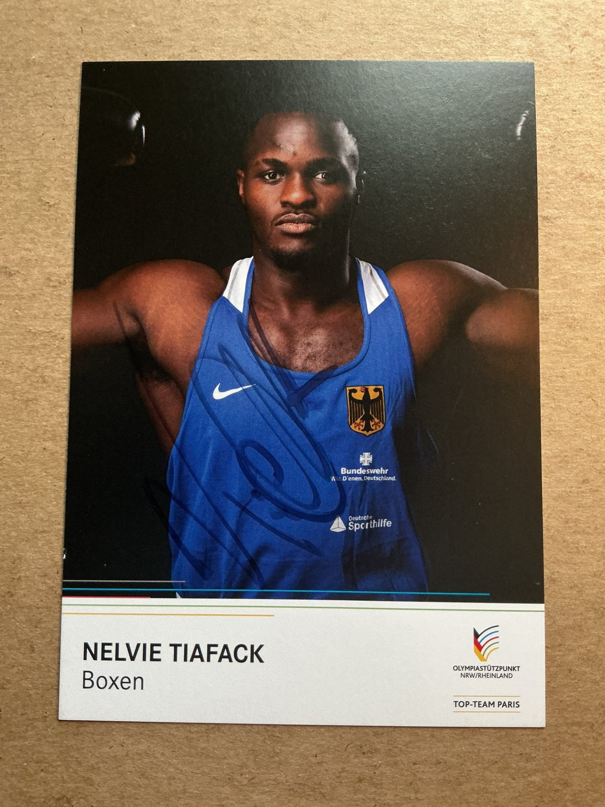 Nelvie Tiafack, Germany 🇩🇪 Boxing Summer Olympics 2024 hand signed - Autographs-World