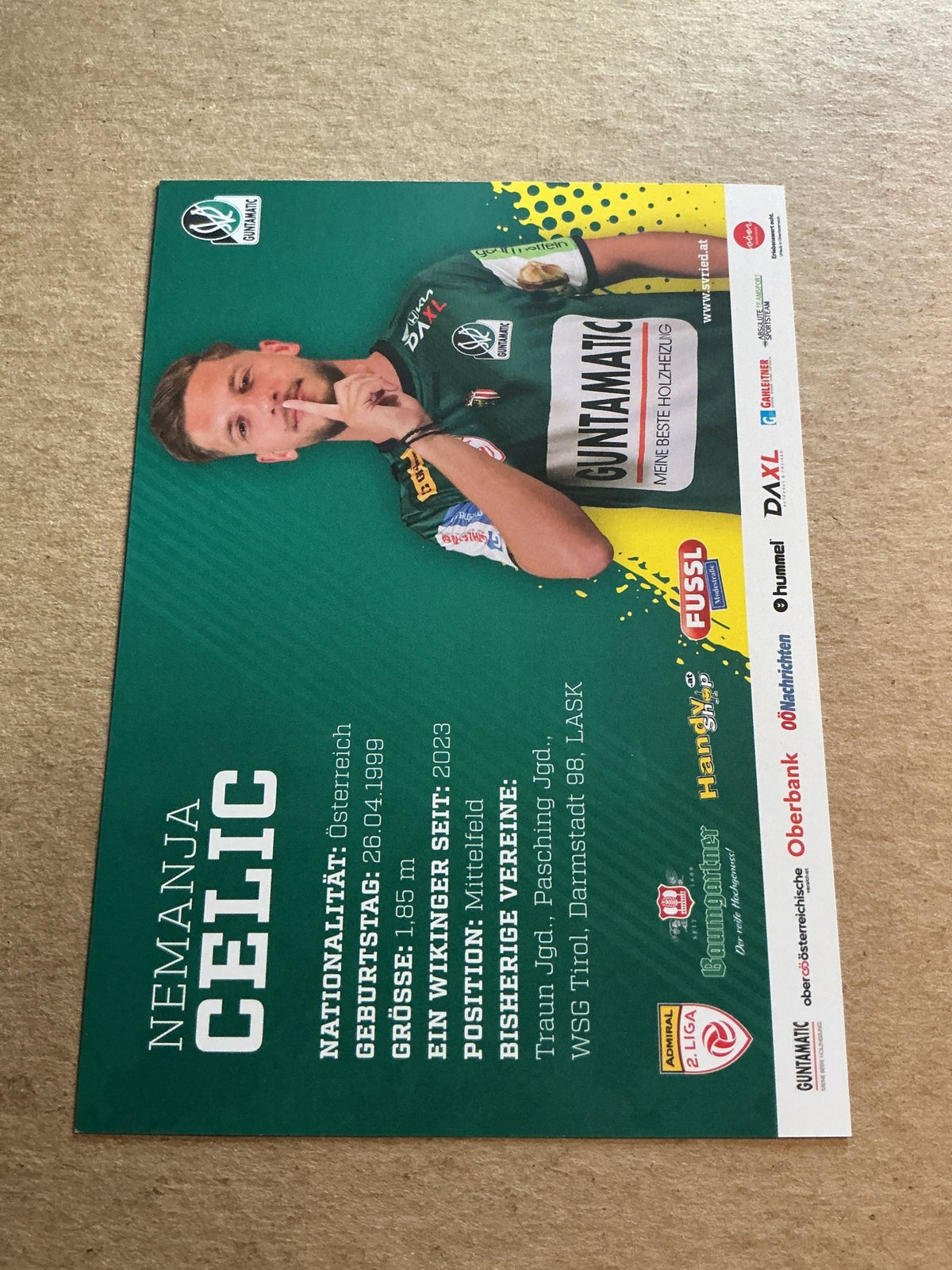 Nemanja Celic, Austria 🇦🇹 SV Ried 2024/25 hand signed - Autographs-World
