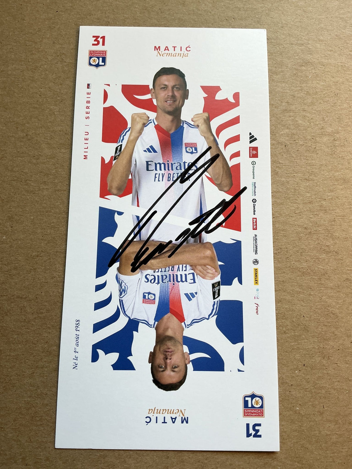 Nemanja Matic, Serbia 🇷🇸 Olympique Lyon 2024/25 hand signed - Autographs-World